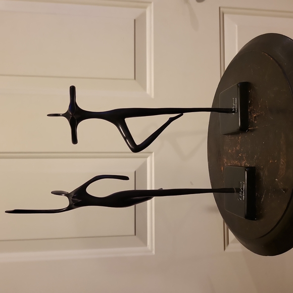 Pair of Vintage Modernist Bodrul Khalique Metal Sculptures of Ballet Dan…